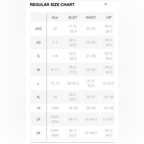 Athleta Size Guide - Picture 1 of 1
